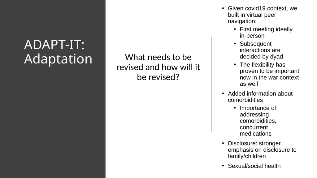 Adapting Peer Navigation for Older People with HIV - slide 10 of 20