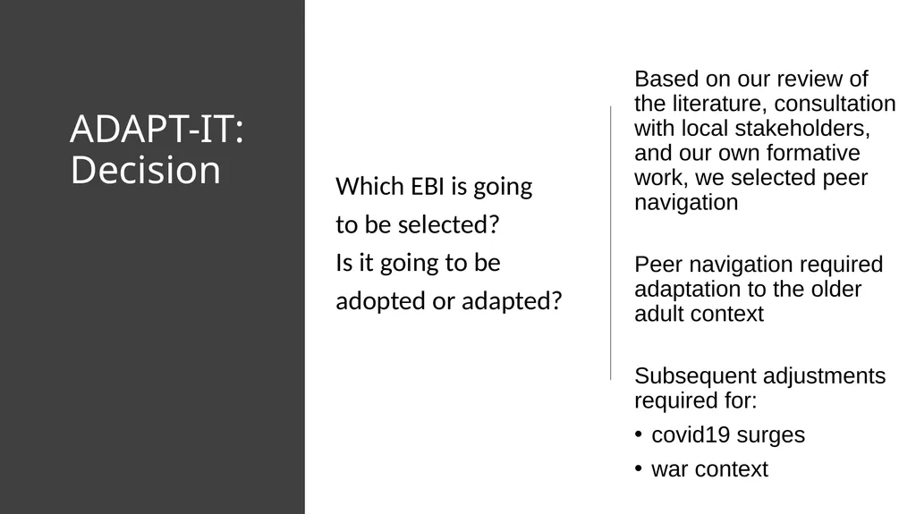 Adapting Peer Navigation for Older People with HIV - slide 9 of 20