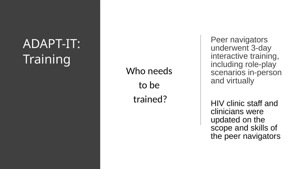 Adapting Peer Navigation for Older People with HIV - slide 15 of 20