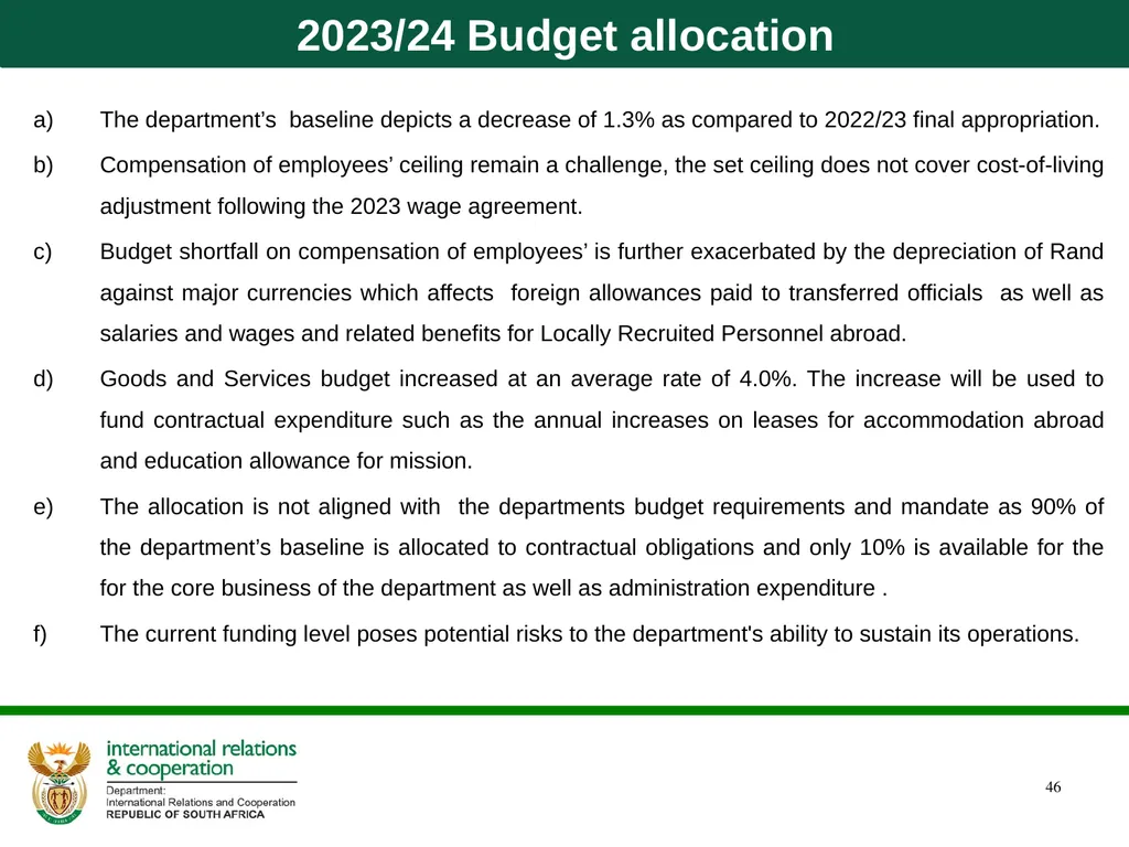 Quarter 1 Report on Performance Information and - slide 46 of 55