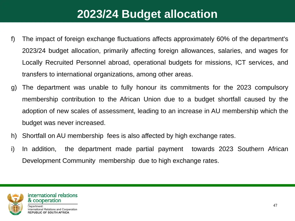 Quarter 1 Report on Performance Information and - slide 47 of 55