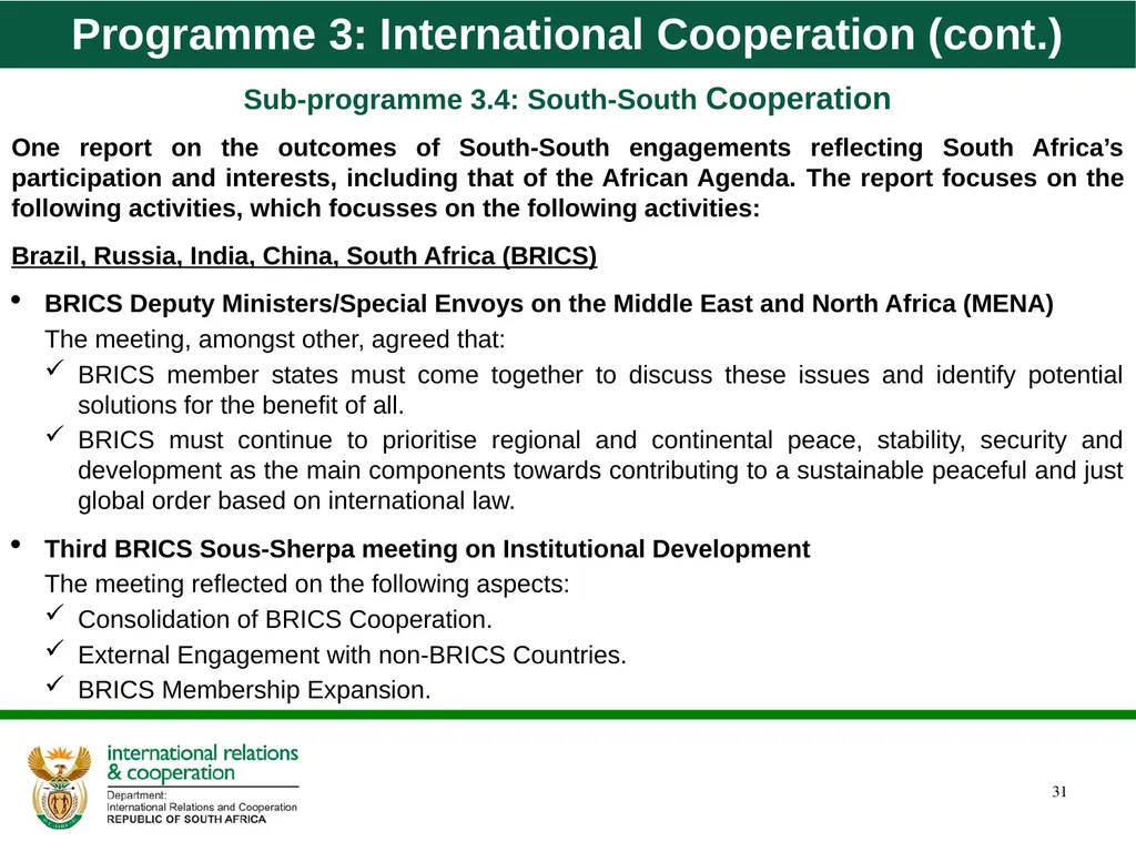 Quarter 1 Report on Performance Information and - slide 31 of 55