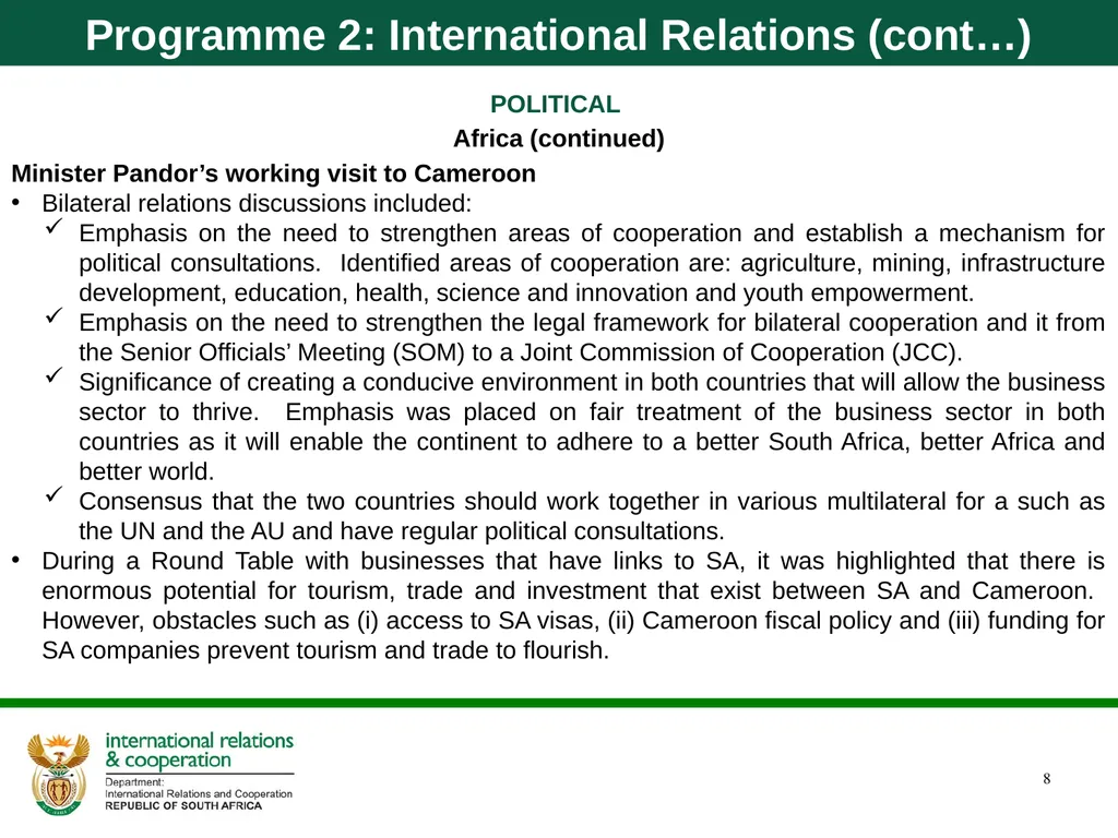 Quarter 1 Report on Performance Information and - slide 8 of 55