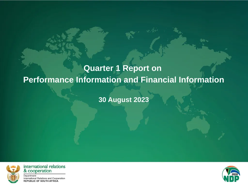 Quarter 1 Report on Performance Information and - slide 1 of 55