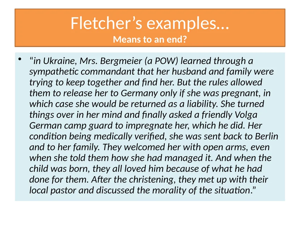 Situation Ethics Recap What do the pictures - slide 28 of 33
