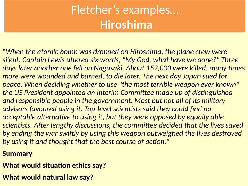 Situation Ethics Recap What do the pictures - slide 26 of 33
