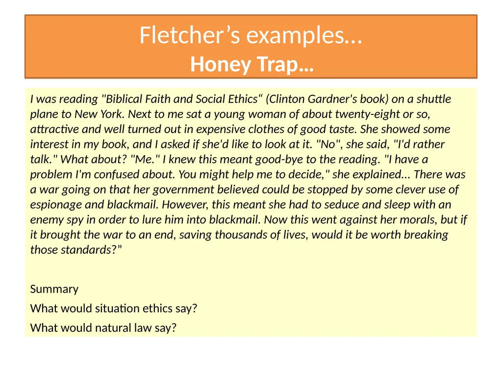Situation Ethics Recap What do the pictures - slide 27 of 33
