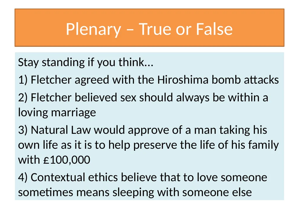 Situation Ethics Recap What do the pictures - slide 32 of 33