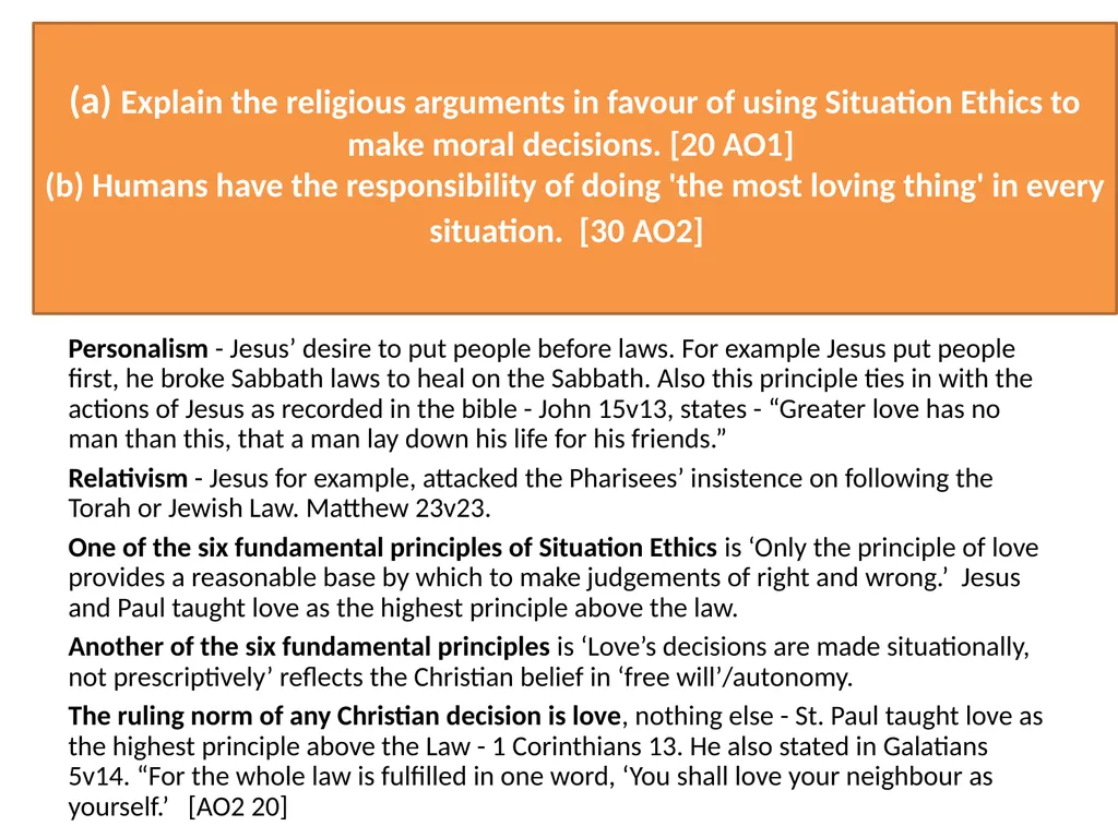Situation Ethics Recap What do the pictures - slide 33 of 33