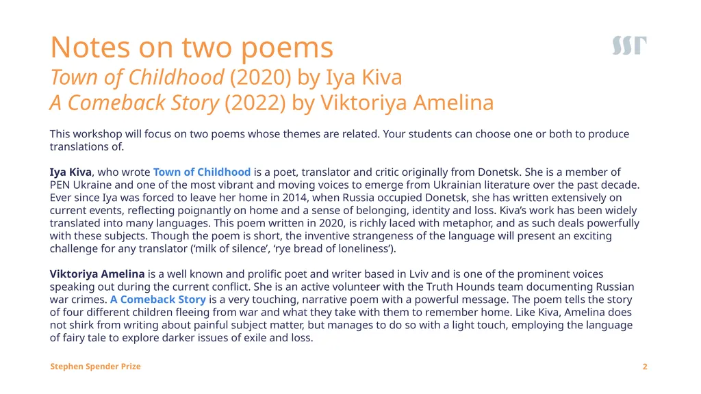 General Instructions Our translation workshops are - slide 2 of 12