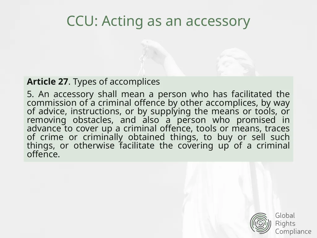 Training Session 13 Modes of Liability Modes of - slide 7 of 12