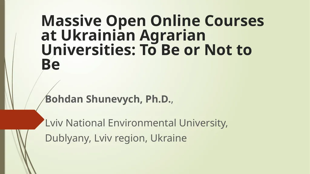 Massive Open Online Courses at Ukrainian Agrarian