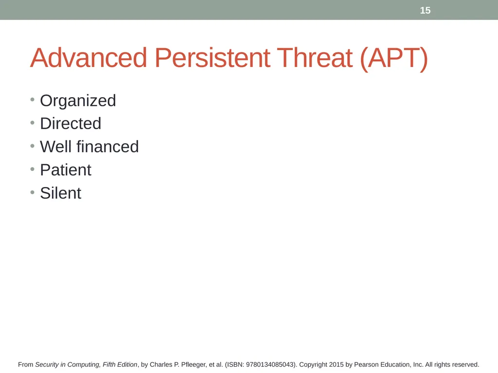 Security in Computing, Fifth Edition Chapter 1: - slide 15 of 32