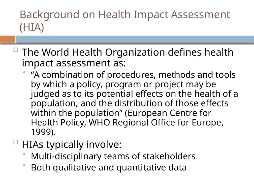 The FNST and Health Examining the Health Effects - slide 3 of 11