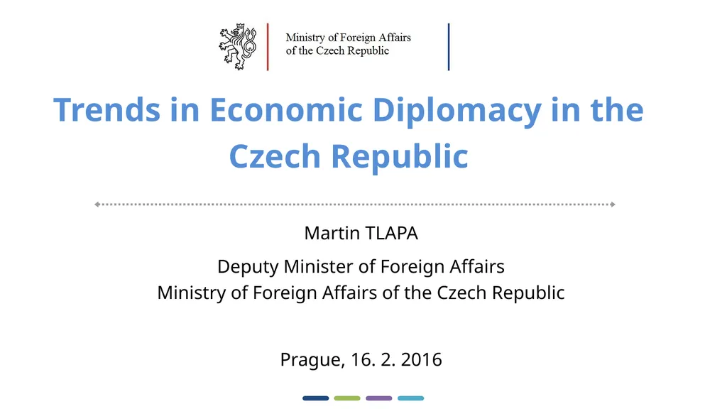 1  Trends in Economic Diplomacy in the Czech