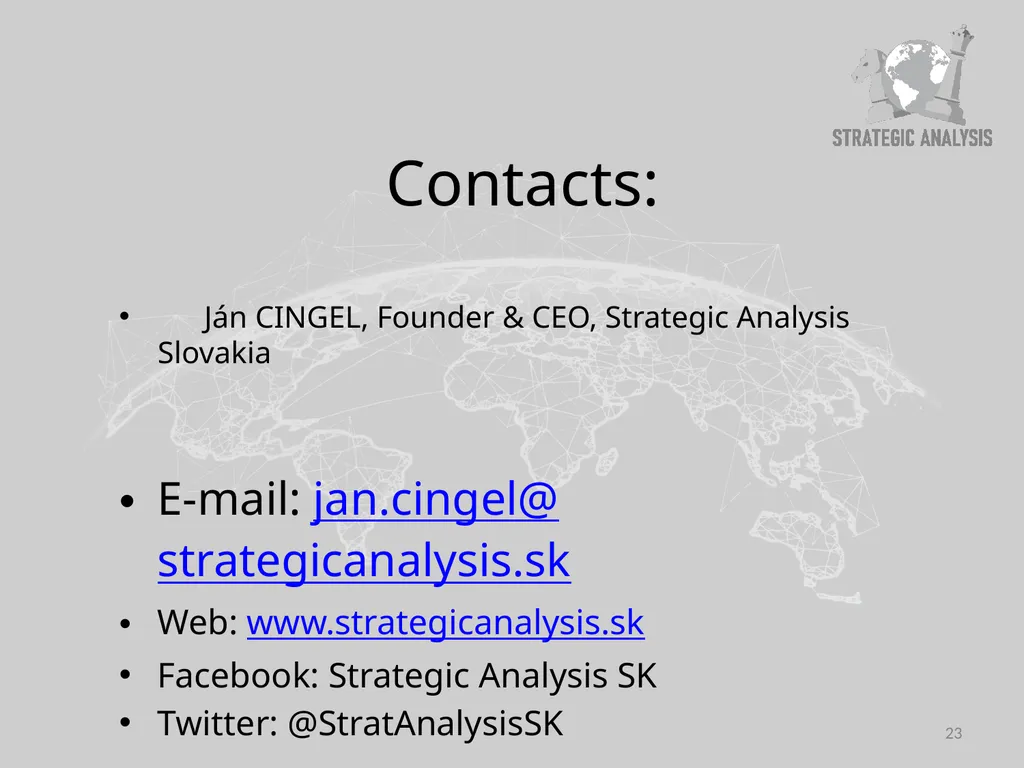Slovak Defence Policy in the Regional Context and - slide 23 of 23