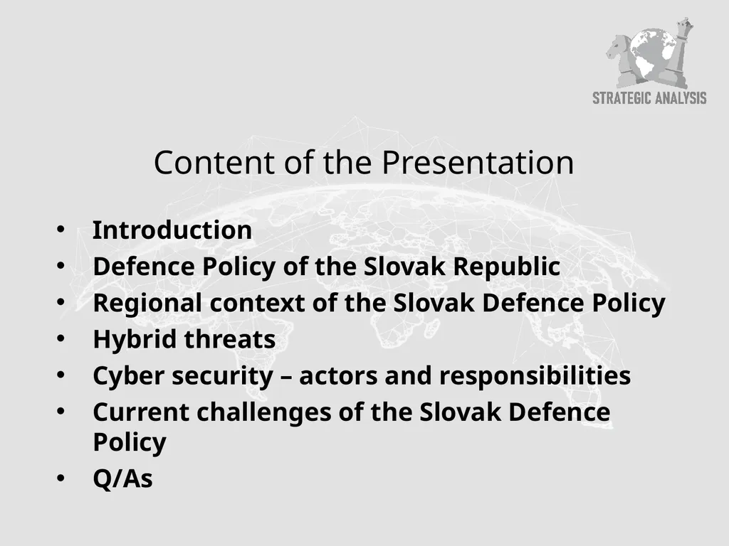 Slovak Defence Policy in the Regional Context and - slide 2 of 23