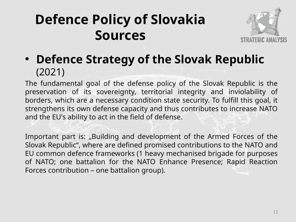 Slovak Defence Policy in the Regional Context and - slide 11 of 23