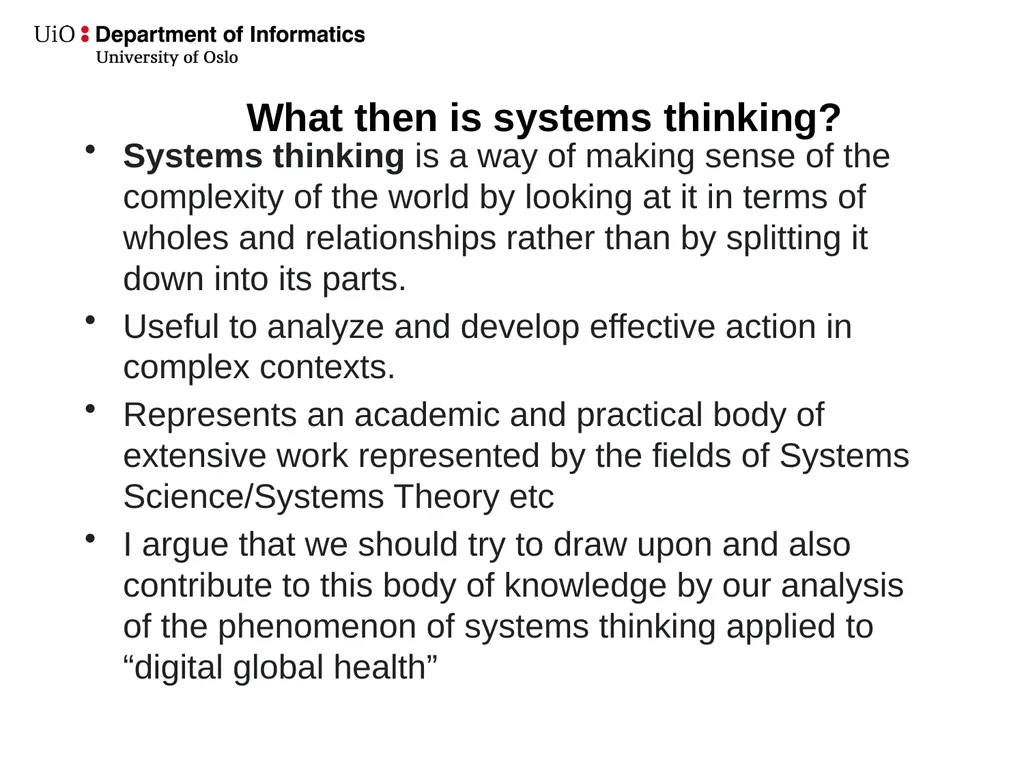 Understanding the “big(ger)”picture: Systems - slide 5 of 26