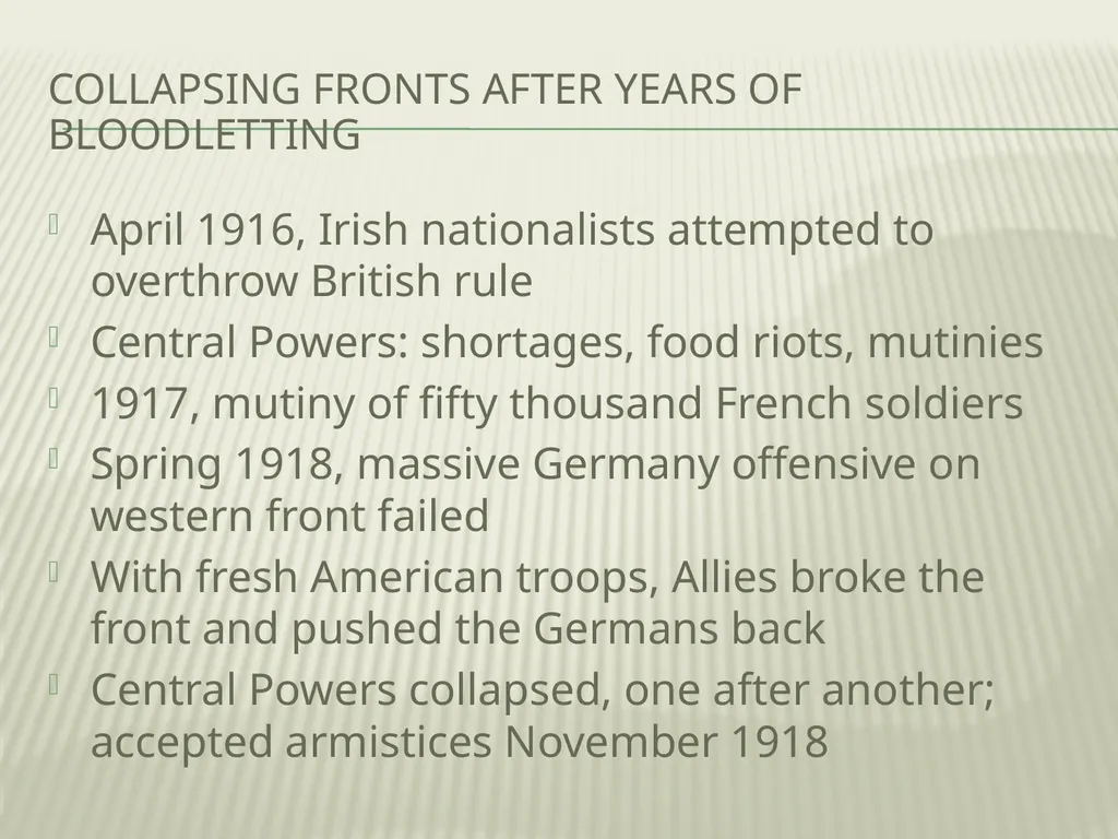 The End of WWI Revolution in Russia February - slide 9 of 19
