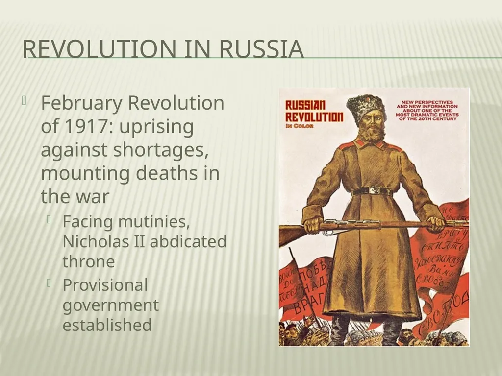 The End of WWI Revolution in Russia February - slide 2 of 19