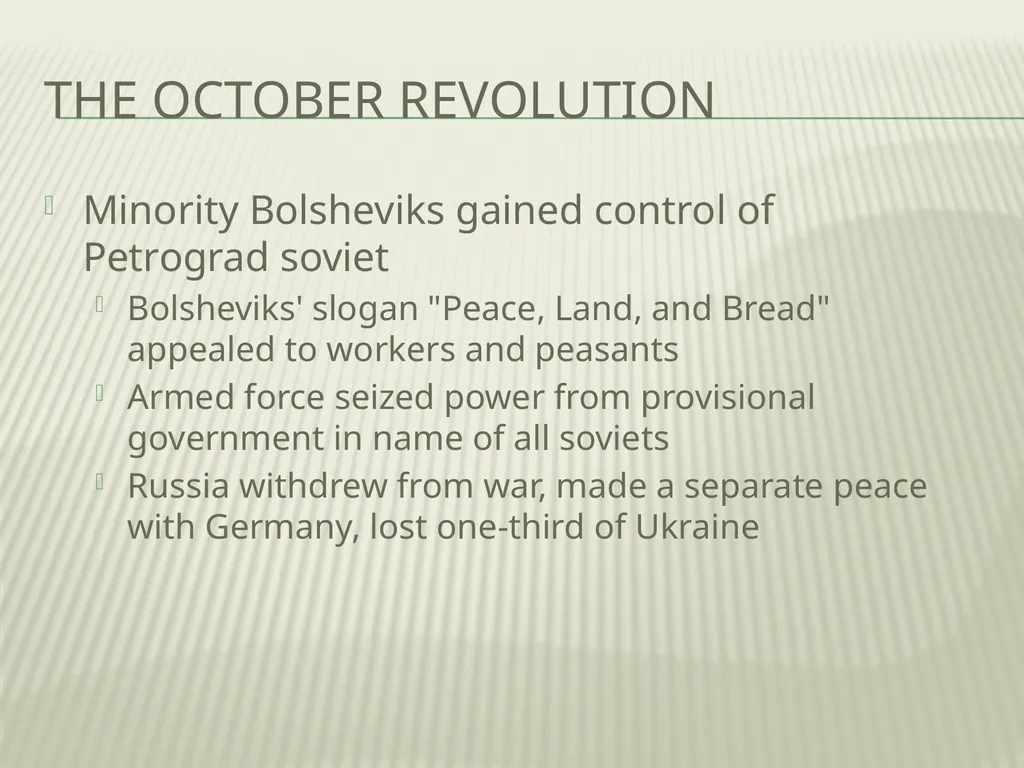 The End of WWI Revolution in Russia February - slide 5 of 19