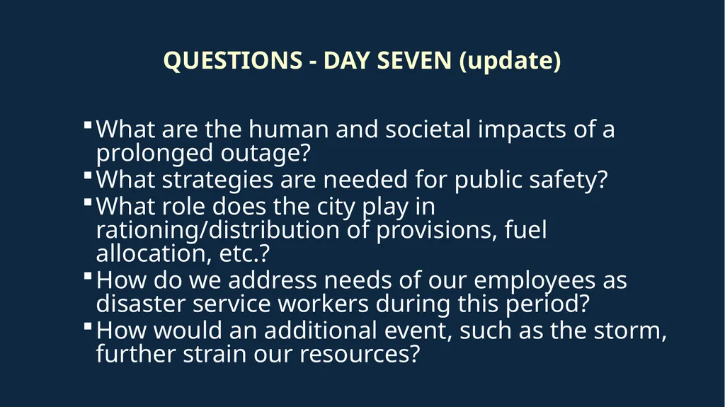 Critical Infrastructure Outage –Tabletop Exercise - slide 12 of 13