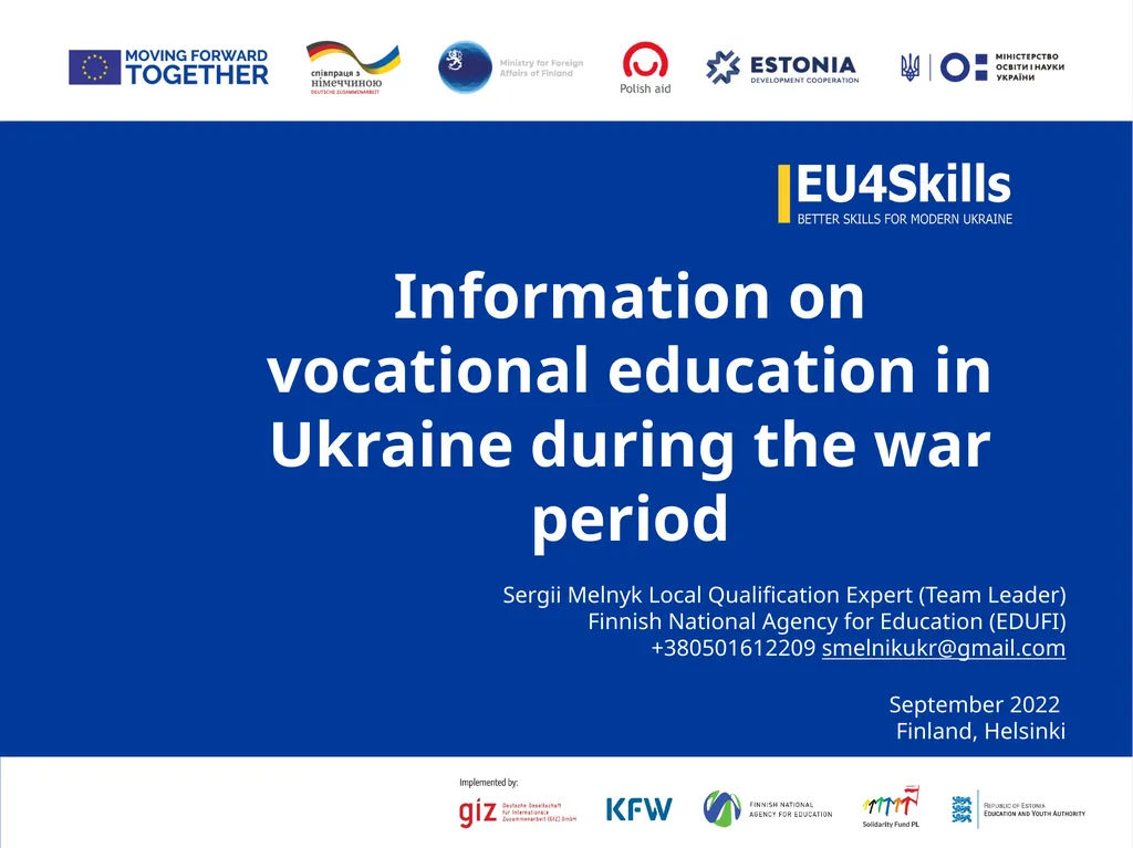 Information on vocational education in Ukraine