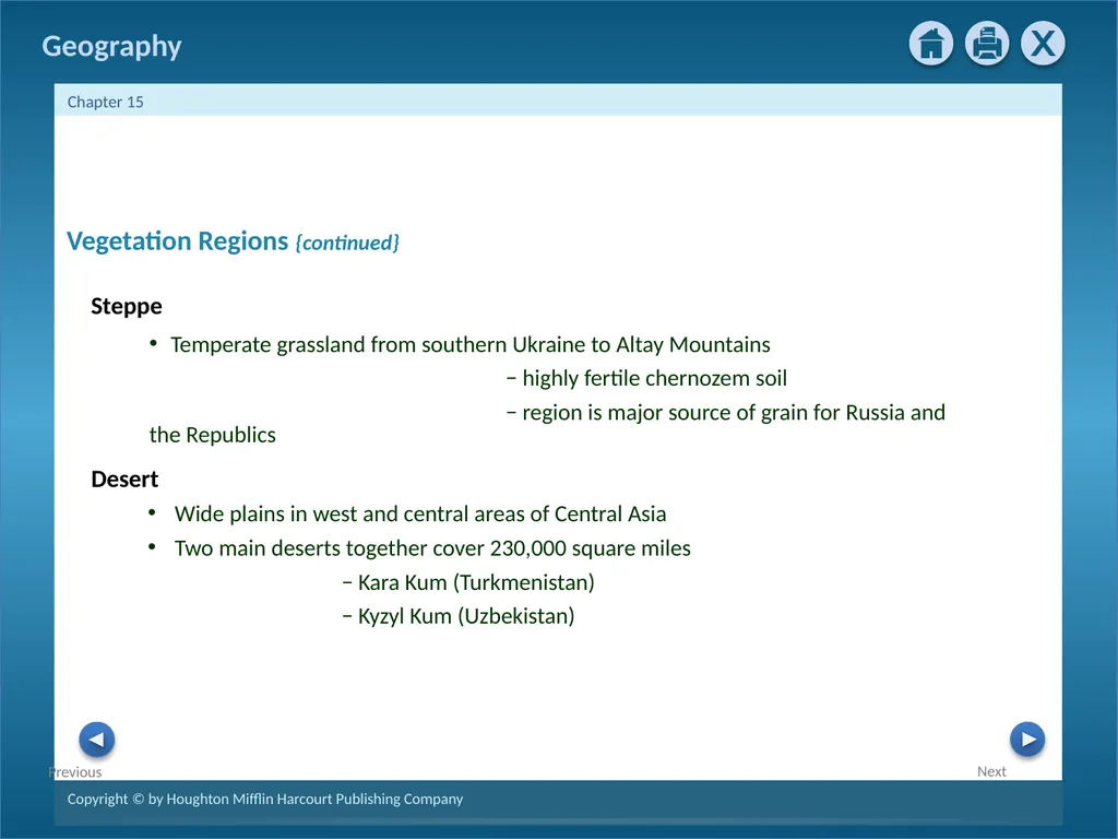 Physical Geography of Russia and the Republics: - slide 18 of 28