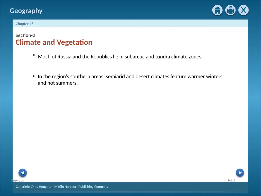Physical Geography of Russia and the Republics: - slide 14 of 28