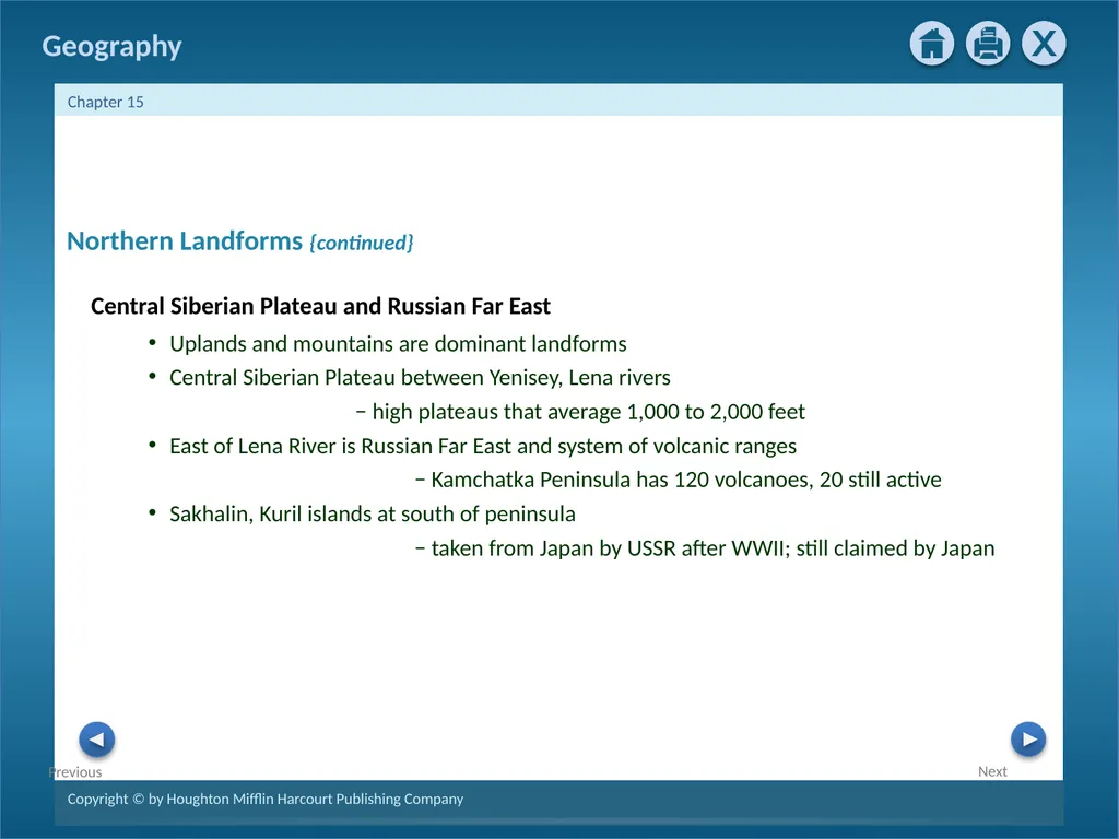 Physical Geography of Russia and the Republics: - slide 7 of 28