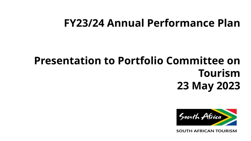 FY23/24 Annual Performance Plan Presentation to - slide 1 of 49