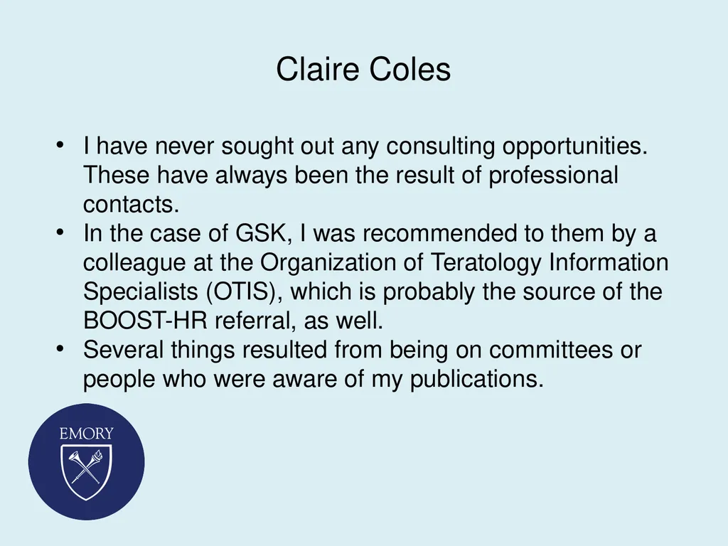 Consulting as Faculty Members: Securing and - slide 12 of 38