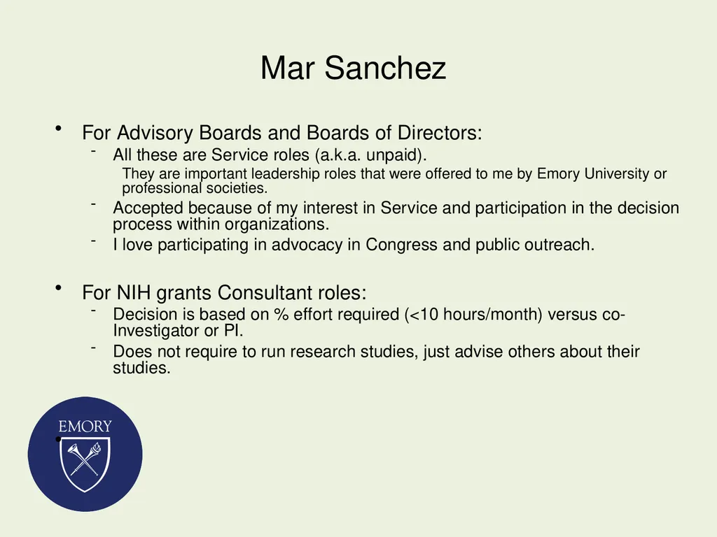 Consulting as Faculty Members: Securing and - slide 23 of 38