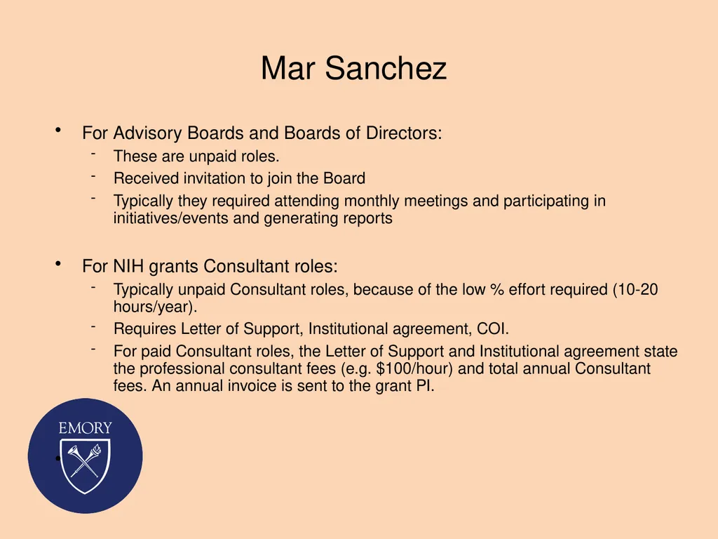 Consulting as Faculty Members: Securing and - slide 29 of 38