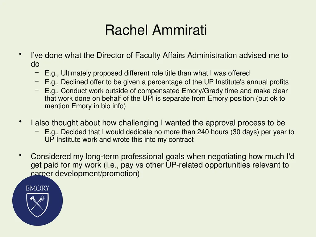 Consulting as Faculty Members: Securing and - slide 20 of 38