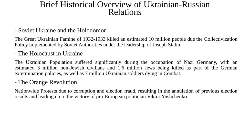 The Ukraine Crisis Thesis Structure and Content 1. - slide 3 of 9