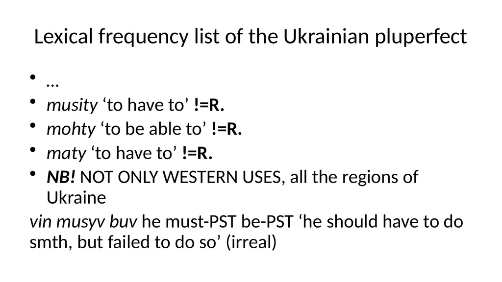 Ukrainian grammar against Slavic and typological - slide 30 of 53