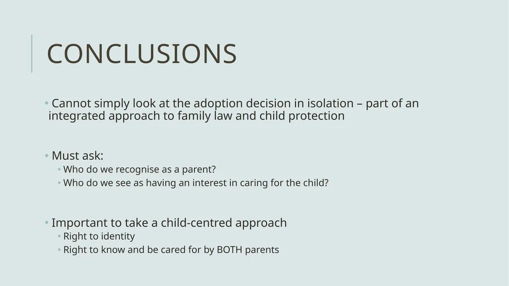 Adoption without parental consent Dr Claire - slide 8 of 8