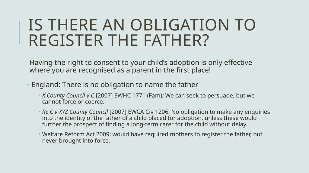 Adoption without parental consent Dr Claire - slide 5 of 8