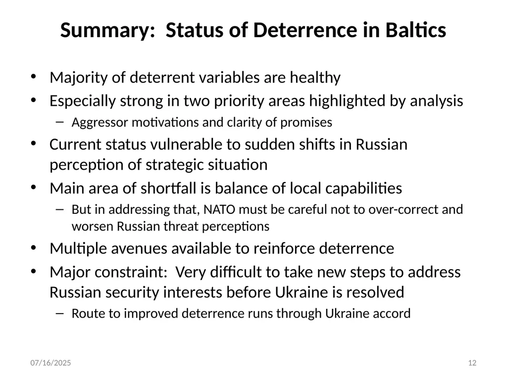WHAT DETERS AND WHY 1 12/6/2018 Assessing - slide 12 of 14