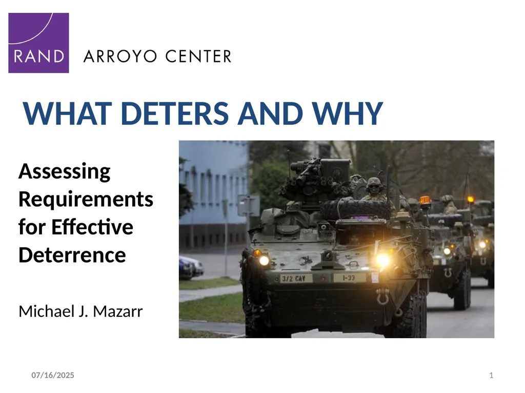 WHAT DETERS AND WHY 1 12/6/2018 Assessing - slide 1 of 14