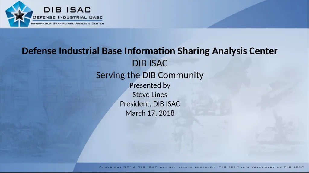 Defense Industrial Base Information Sharing - slide 1 of 16