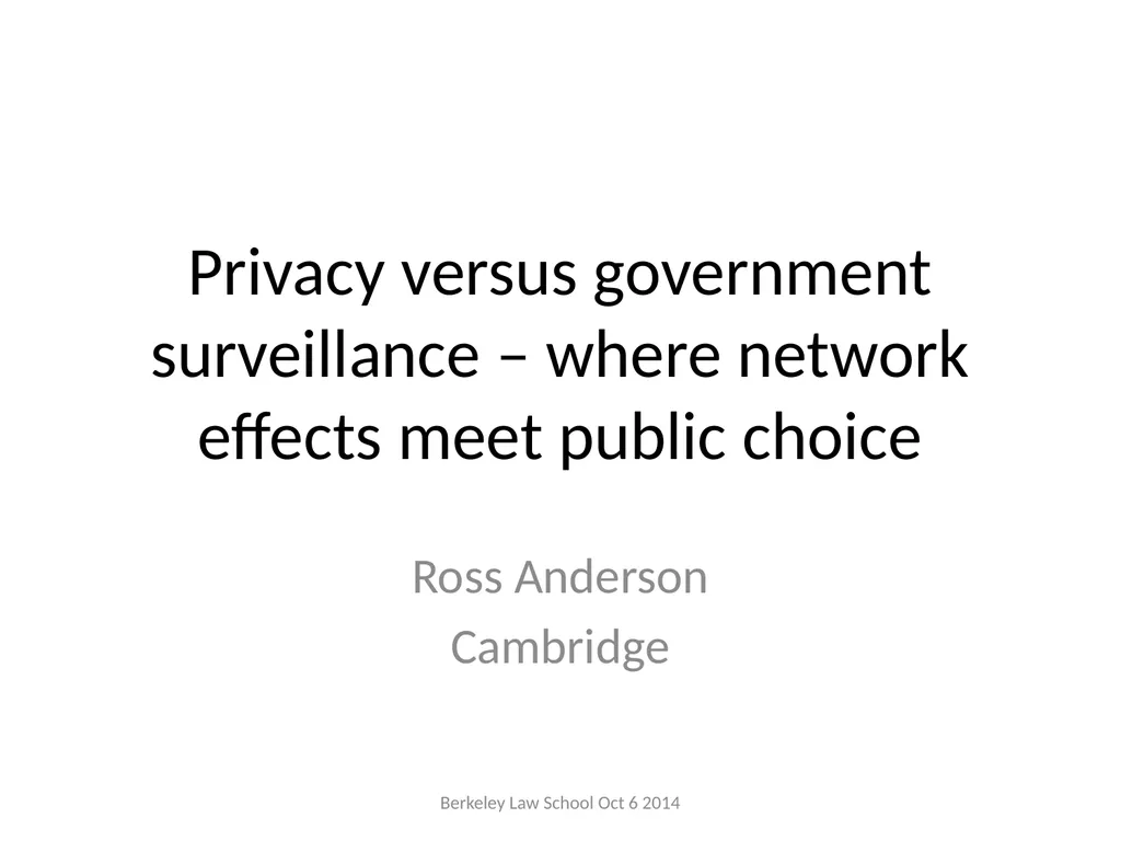 Privacy versus government surveillance – where - slide 1 of 23