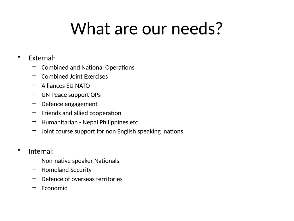 Study Group 5 Forecasting Requirements: From Needs - slide 5 of 9
