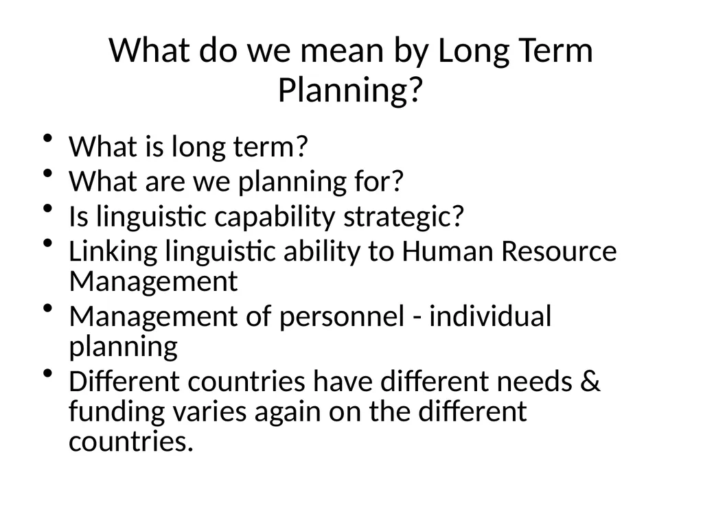 Study Group 5 Forecasting Requirements: From Needs - slide 6 of 9
