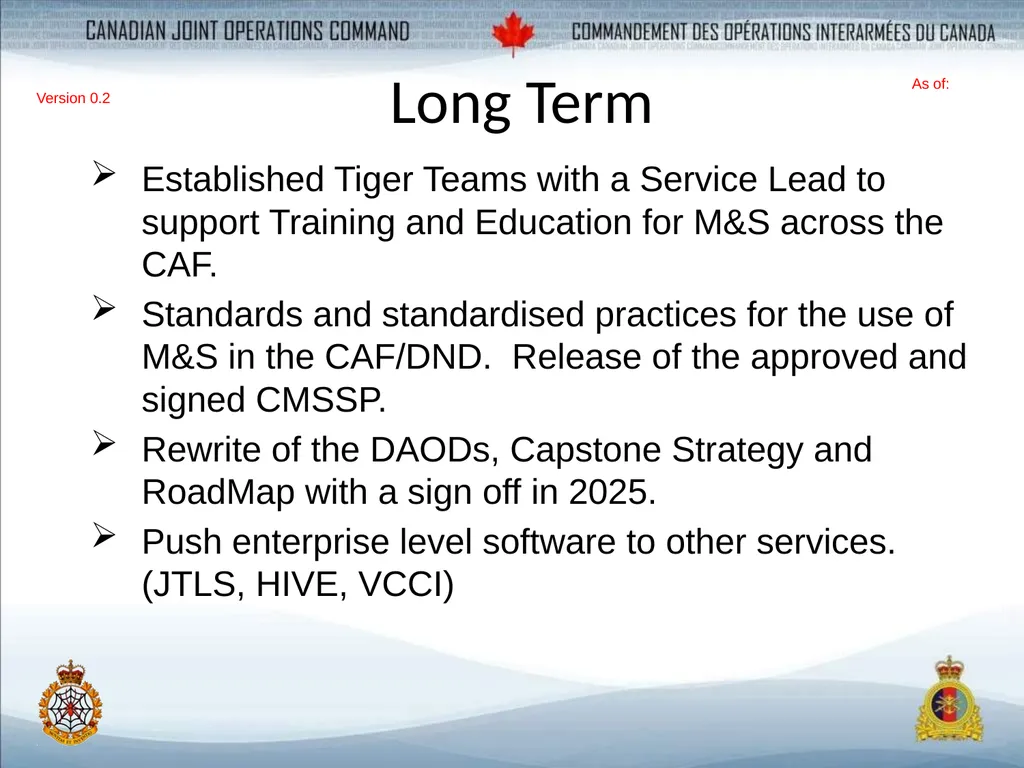 DND/CAF Modelling and Simulation Coordination - slide 6 of 6