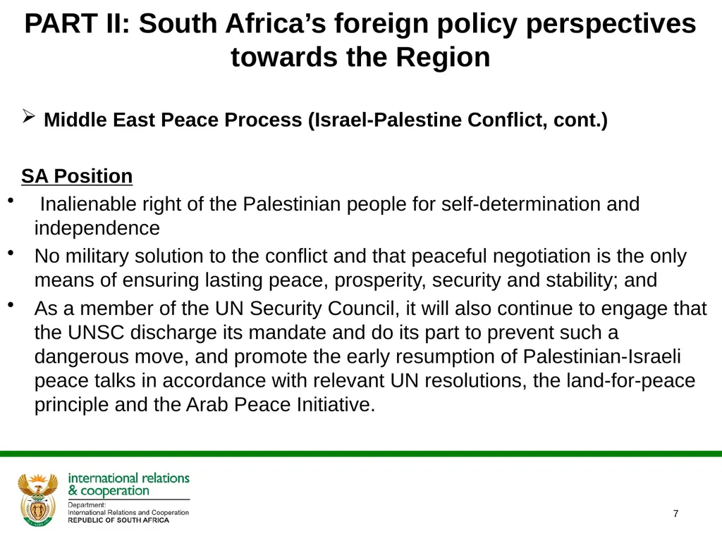 PRESENTATION TO PARLIAMENTARY PORTFOLIO COMMITTEE - slide 7 of 21