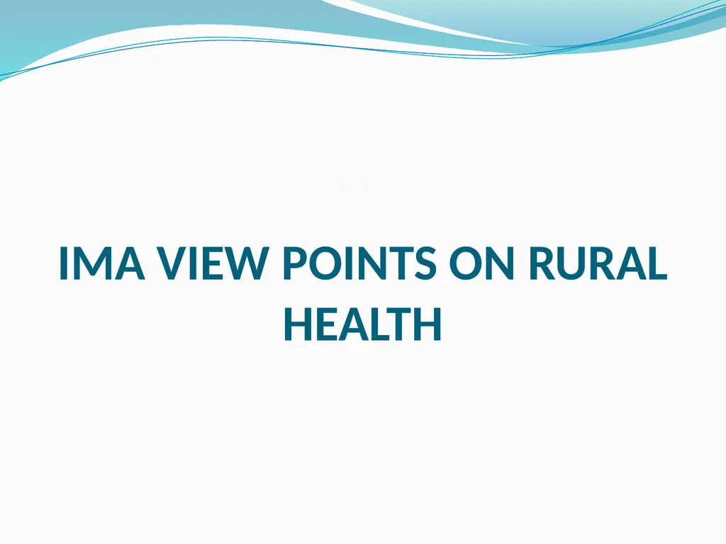 RURAL HEALTH - INDIA Dr. A. MARTHANDA PILLAI PAST - slide 2 of 46