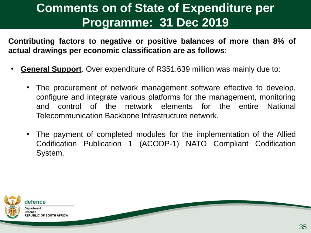 Presentation to the PCD&MV 26 February 2020 - slide 35 of 63